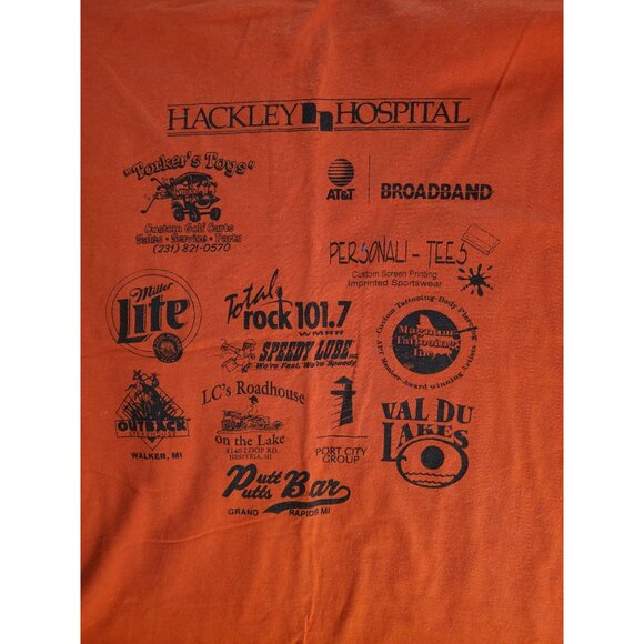Sandys Harley-Davidson Memorial Run 2001 T-Shirt Orange XL Promo Ads on Back - Picture 6 of 10
